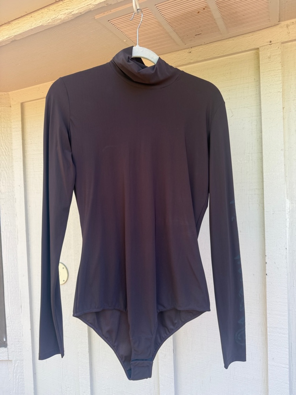 MM6 Maison Martin Margiela Brown Long-Sleeve Turtleneck Bodysuit
